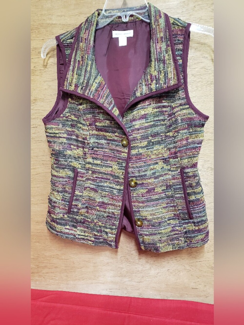 Christopher & Banks Textured Woven Tapestry Womens Vest Medium